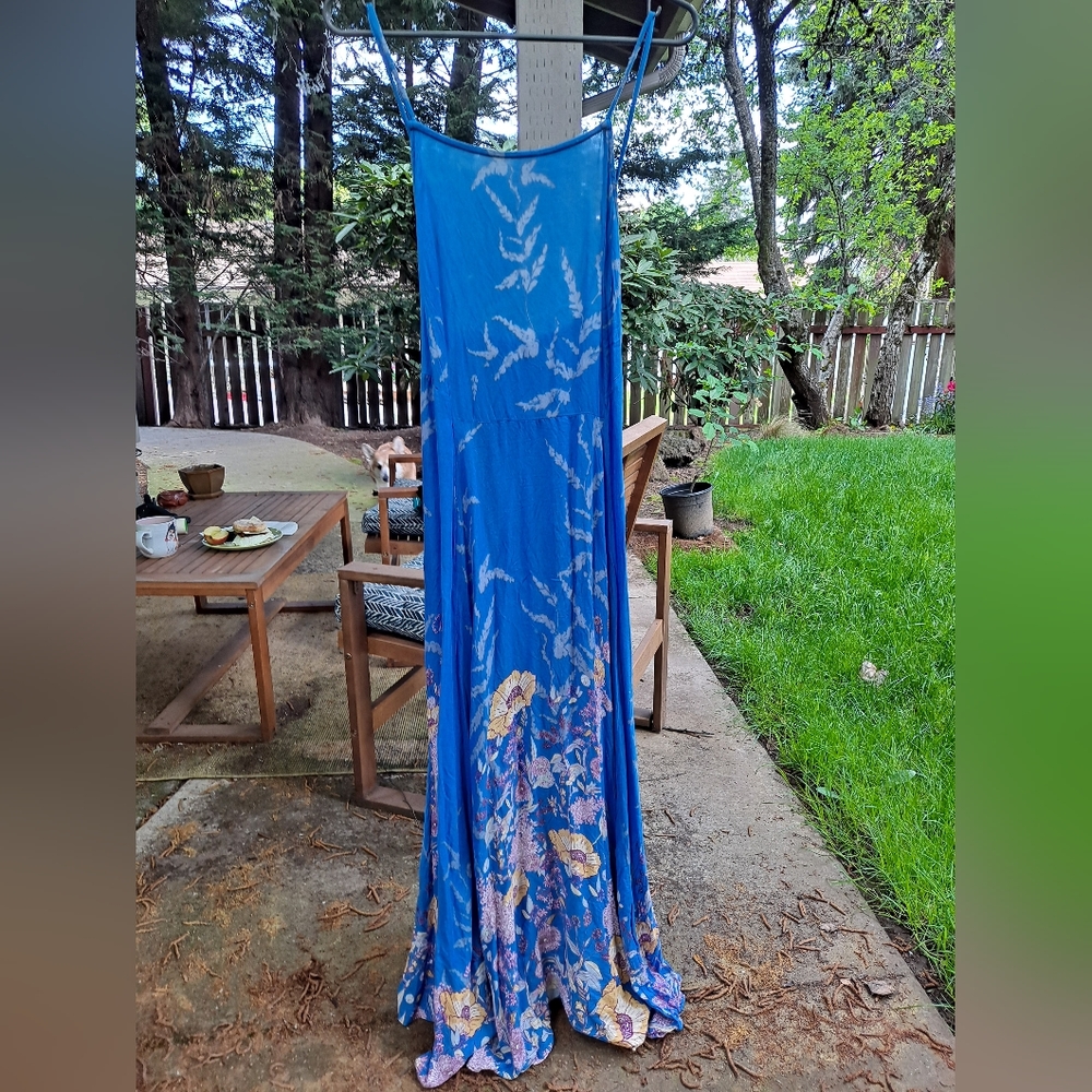 Blue summer maxi dress